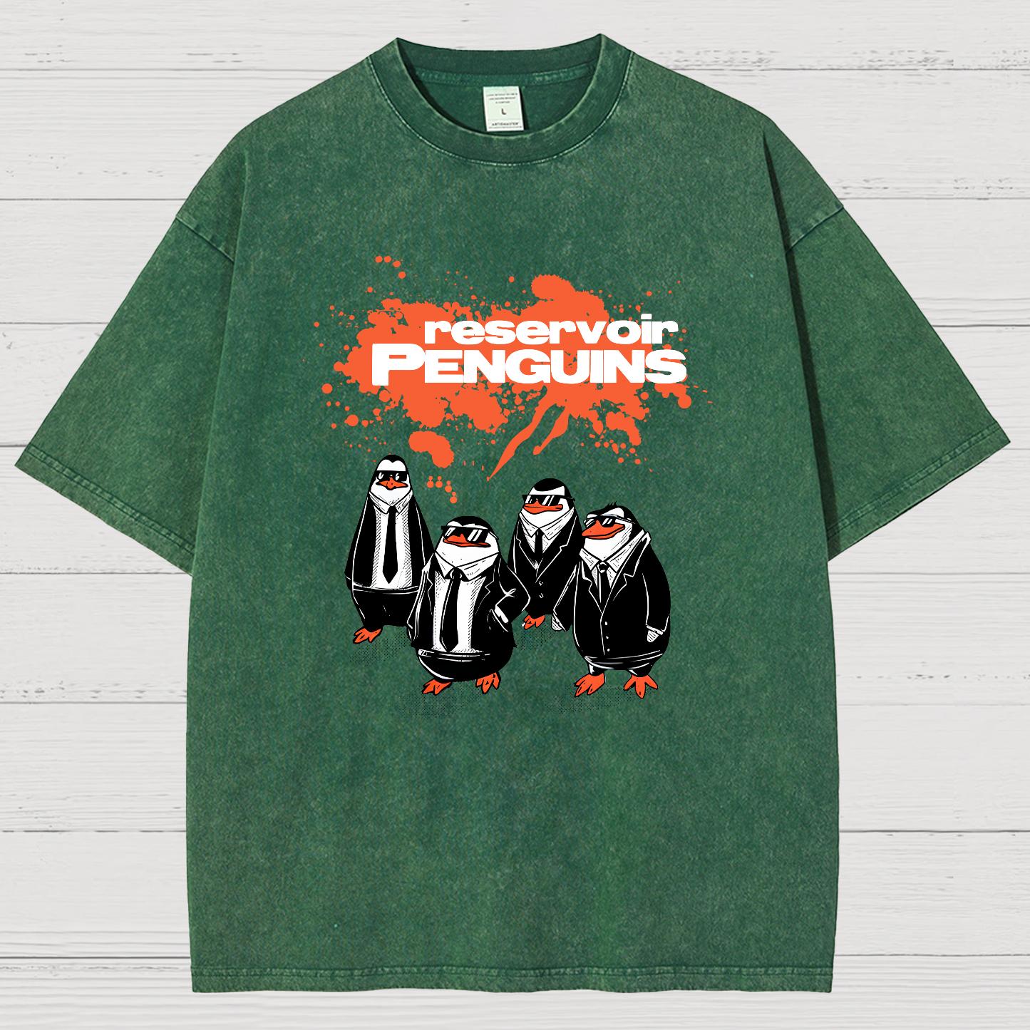 Reservoir Penguins Geeky Vintage Distressed T-shirt