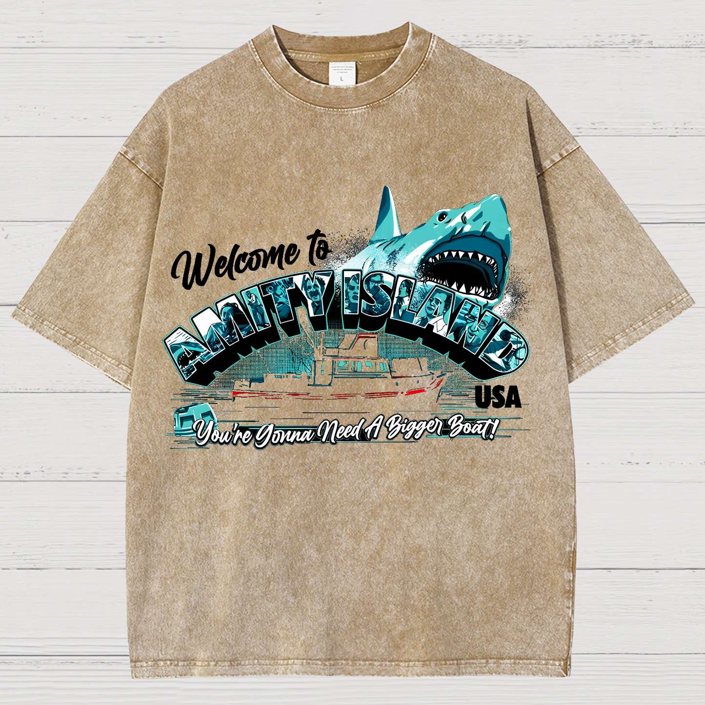 Great White Shark Vintage Distressed T-shirt