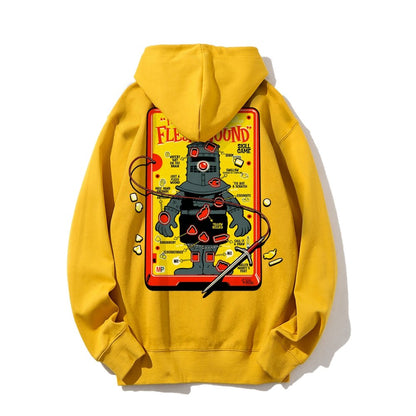 Flesh Wound Skill Game Nerdy Printed Back Cotton Hoodie