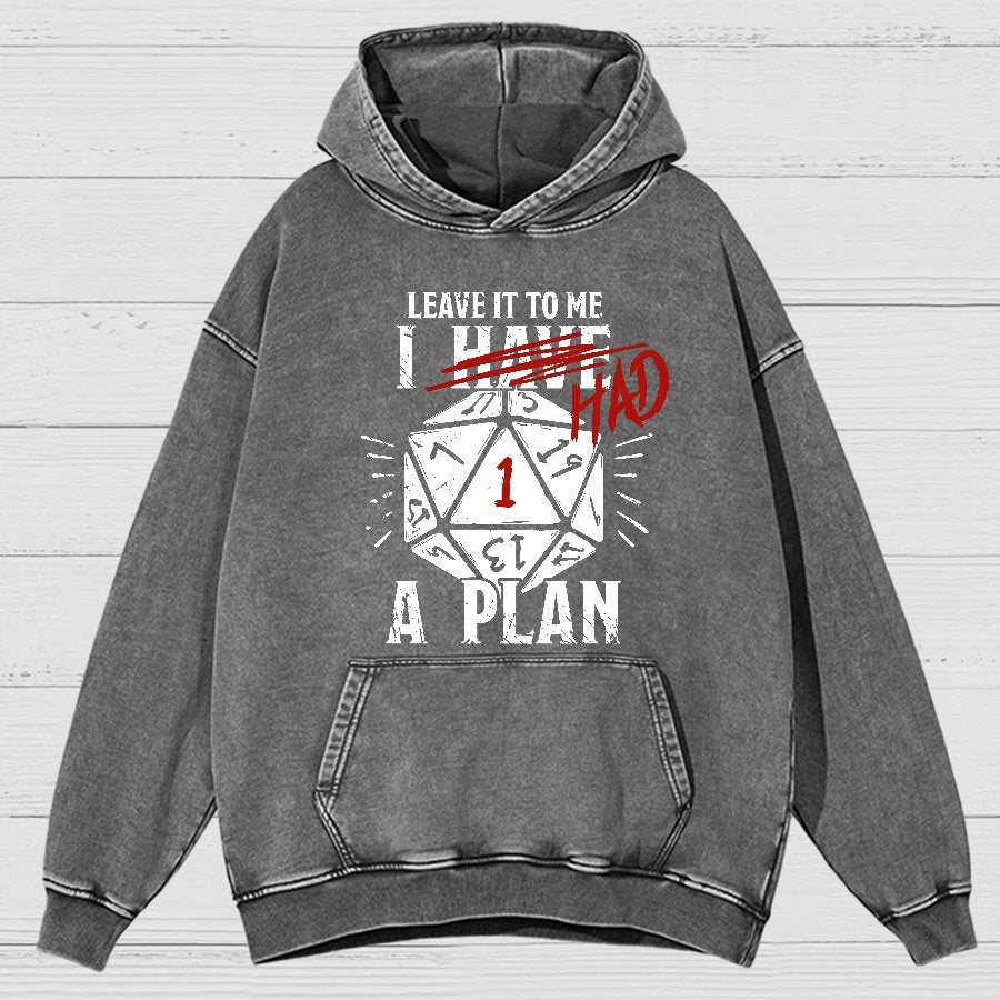 I Had A Plan Nerdy Vintage Distressed Hoodie