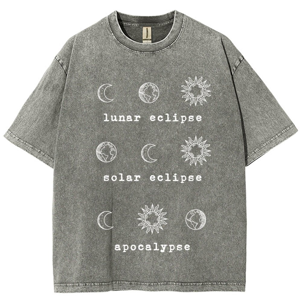 Lunar Eclipse Solar Eclipse Apocalypse Vintage Distressed T-shirt