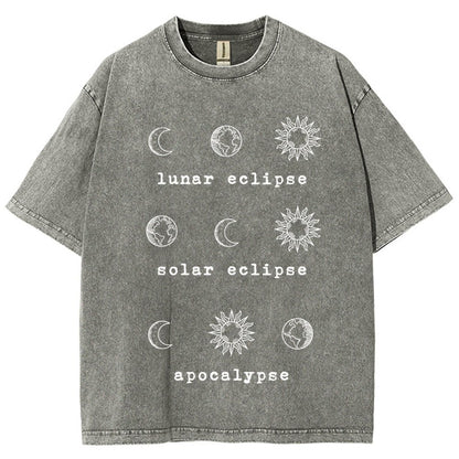 Lunar Eclipse Solar Eclipse Apocalypse Vintage Distressed T-shirt