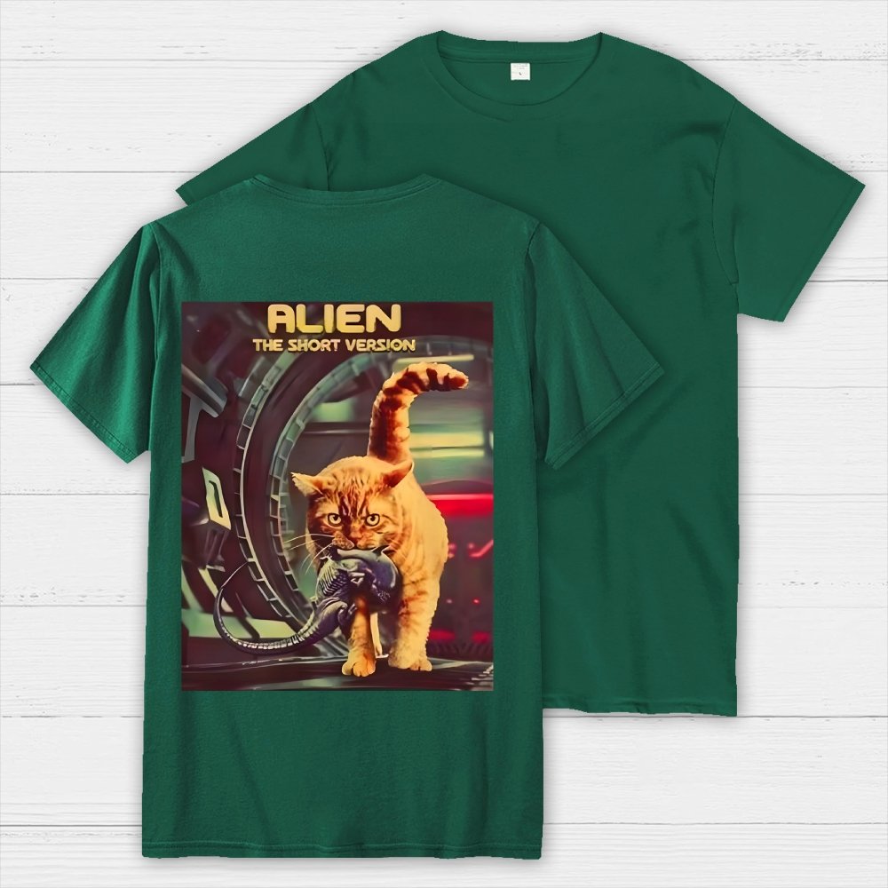Mystery Cat Heavy Back-printed Geek T-shirt