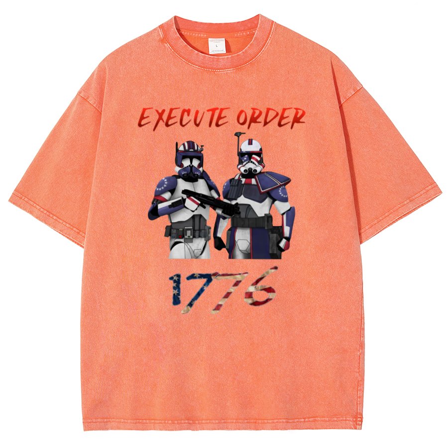 Execute Orde 1776 Independence Day Geeky Vintage Distressed T-shirt