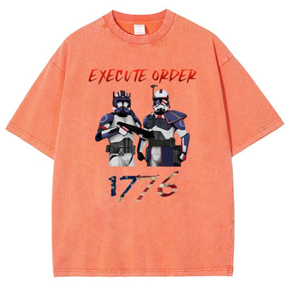 Execute Orde 1776 Independence Day Geeky Vintage Distressed T-shirt