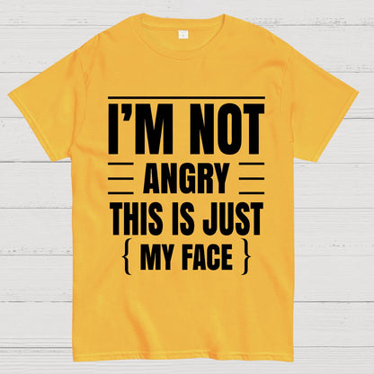 I'm Not Angry This Is Just My Face Funny Sarcastic Geek T-Shirt