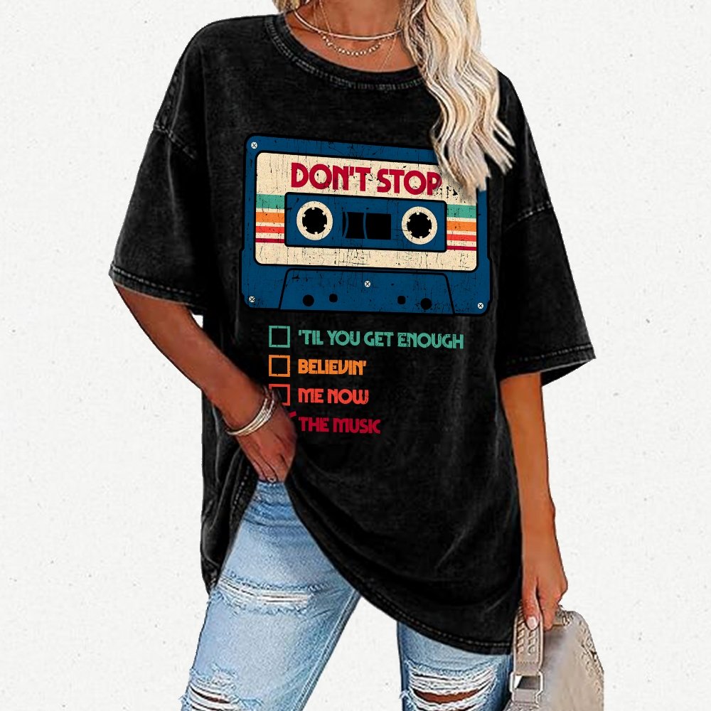 Dont Stop The Music Vintage Distressed T-shirt
