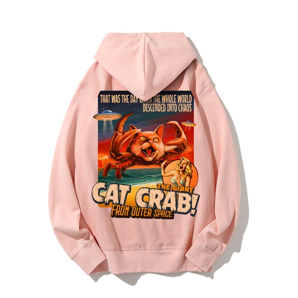 The Giant Cat Crab Geek Printed Back Cotton Hoodie