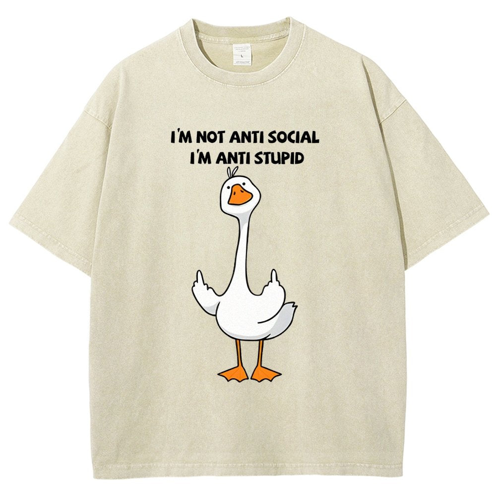 I’M Not Antisocial I’M Antistupid Vintage Distressed T-shirt