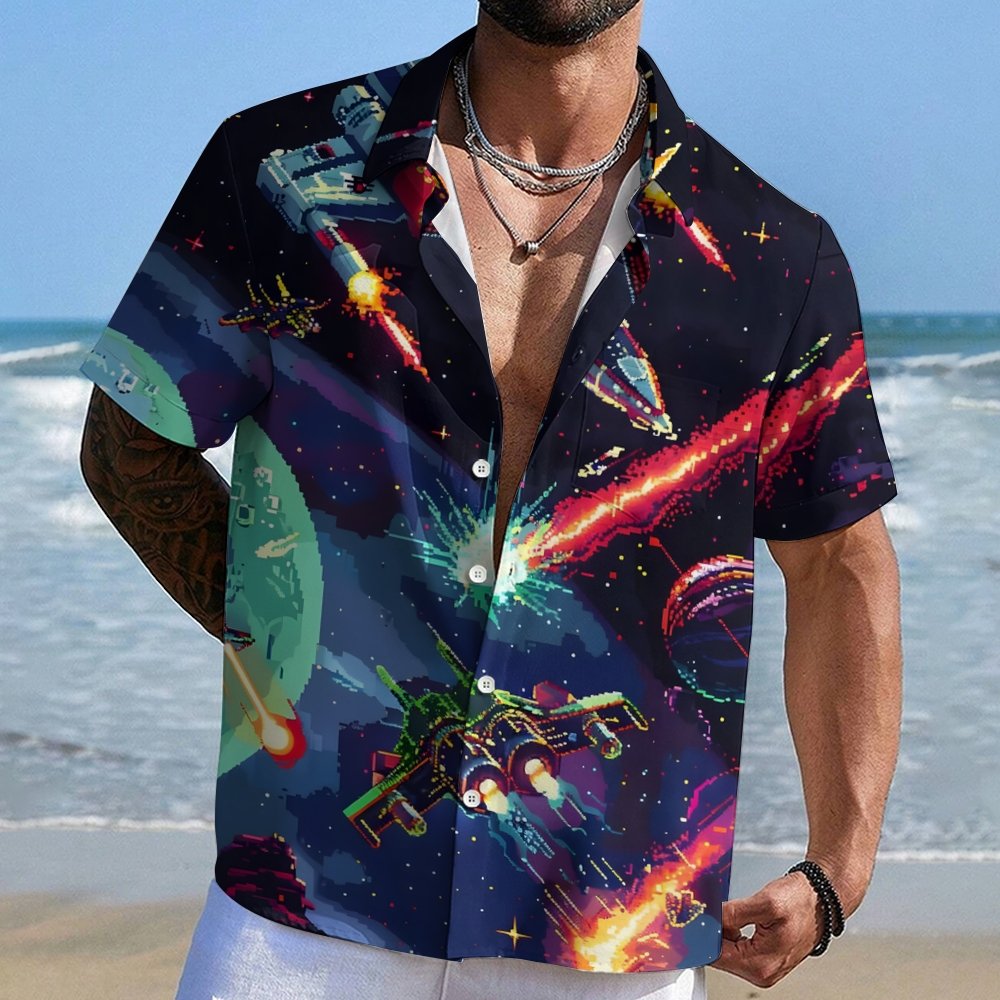 Space spaceship Geek Hawaiian Shirt