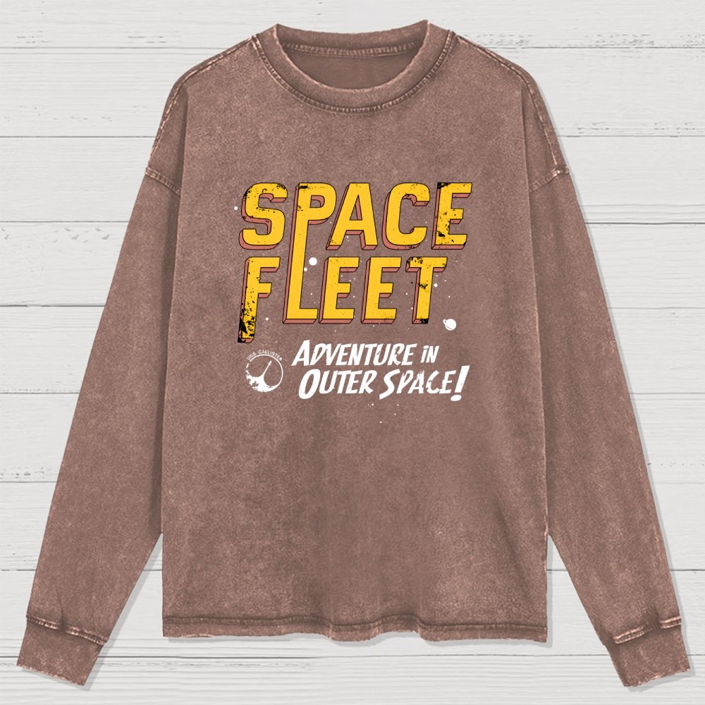 Space Fleet Washed Long Sleeve Tee