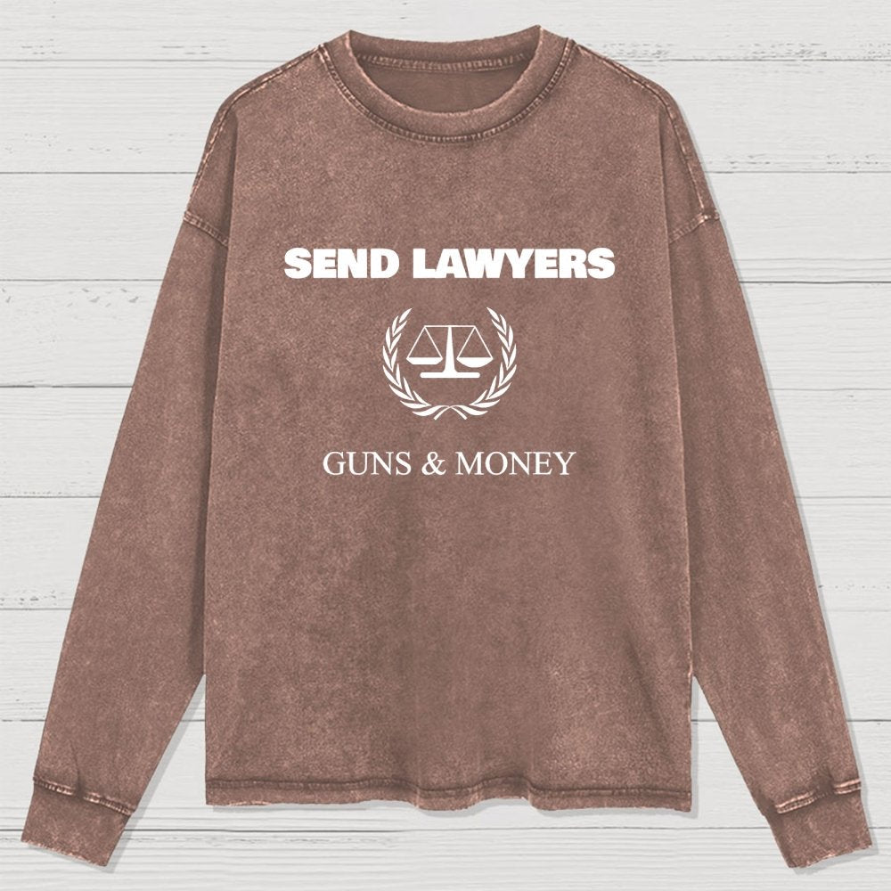Send Lawyers Guns and Money Washed Long Sleeve Tee