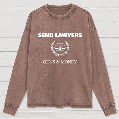Send Lawyers Guns and Money Washed Long Sleeve Tee