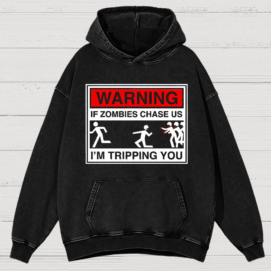 If Zombies Chase Us Vintage Distressed Hoodie