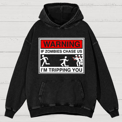 If Zombies Chase Us Vintage Distressed Hoodie