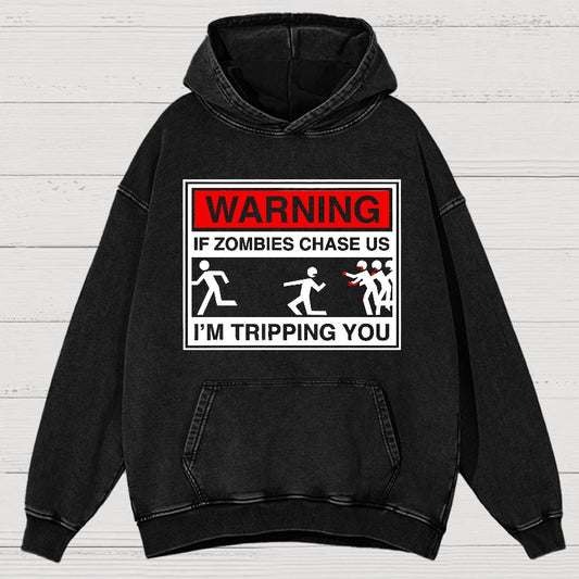 If Zombies Chase Us Vintage Distressed Hoodie