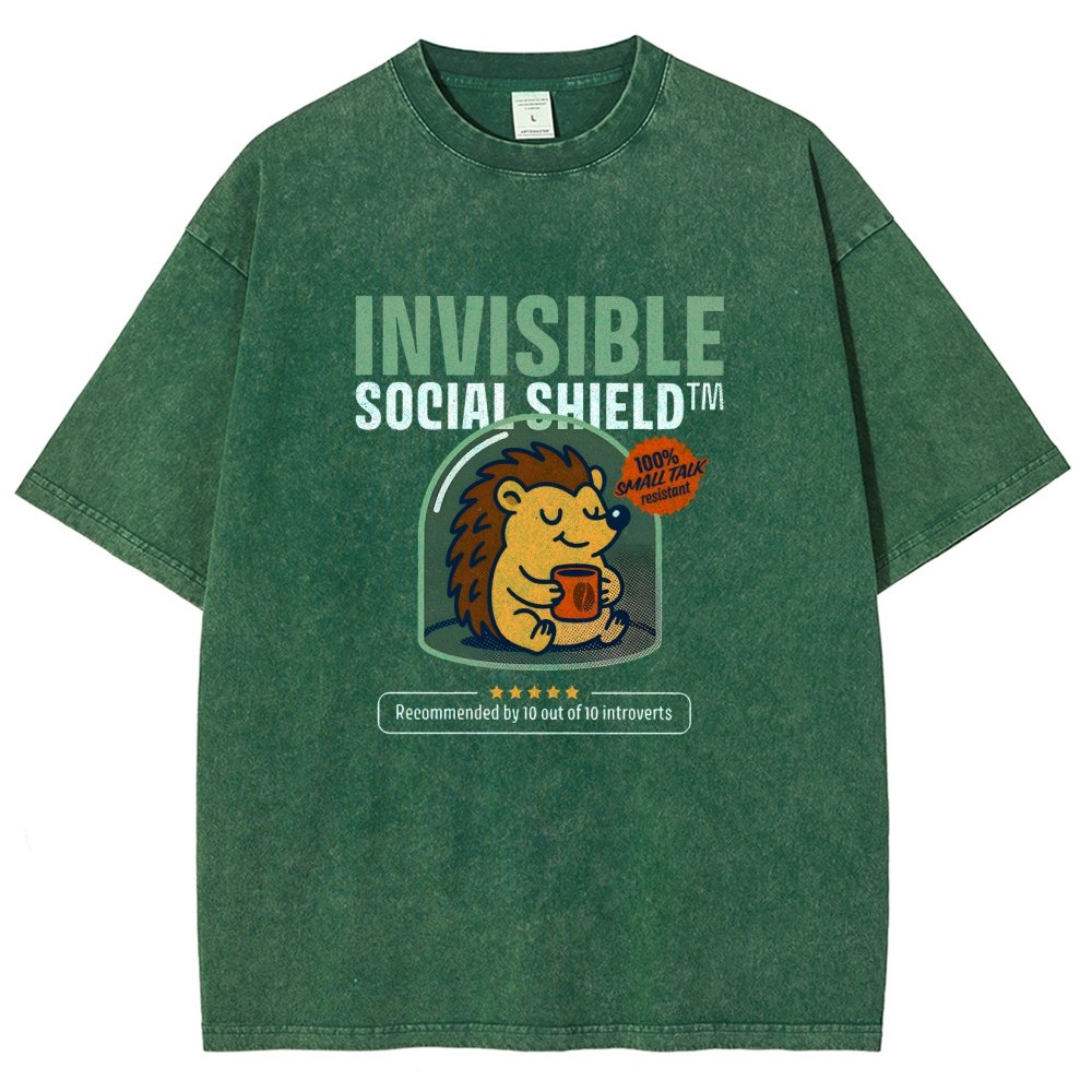 Invisible Social Shield Vintage Distressed T-shirt