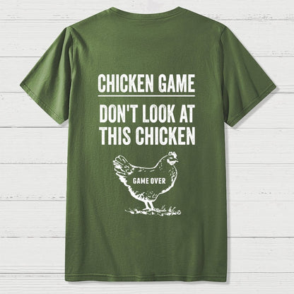Chicken Game Nerd  Back Printing Geek T-Shirt