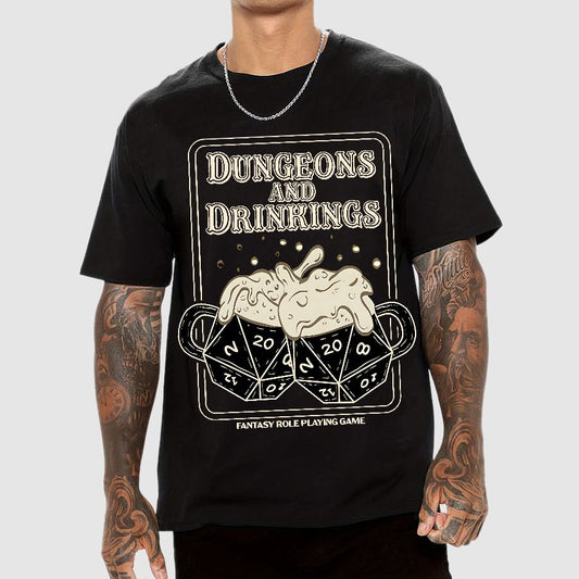 Dungeons and Drinkings Geek T-Shirt