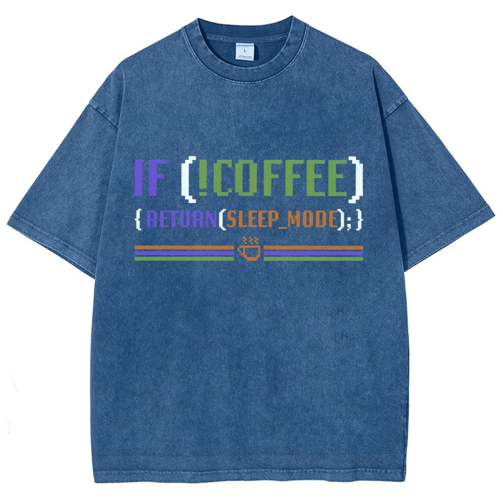 Coder Without Coffee Vintage Distressed T-shirt