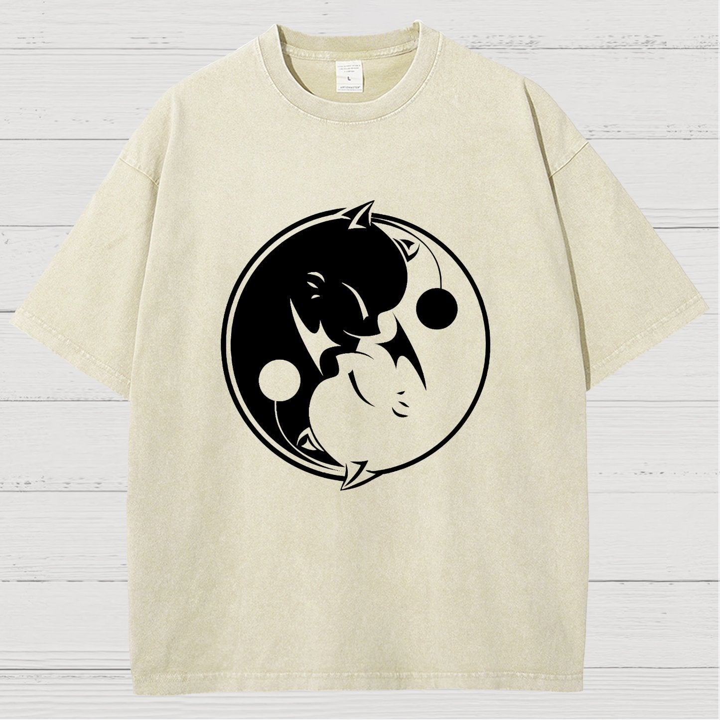YIN YANG MOG Vintage Distressed T-shirt