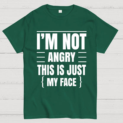 I'm Not Angry This Is Just My Face Funny Sarcastic Geek T-Shirt