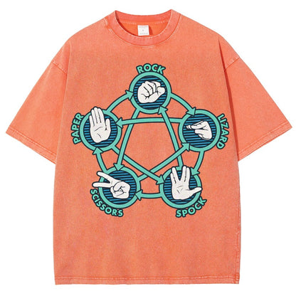 Rock Paper Scissors Lizard Spock Vintage Distressed T-shirt