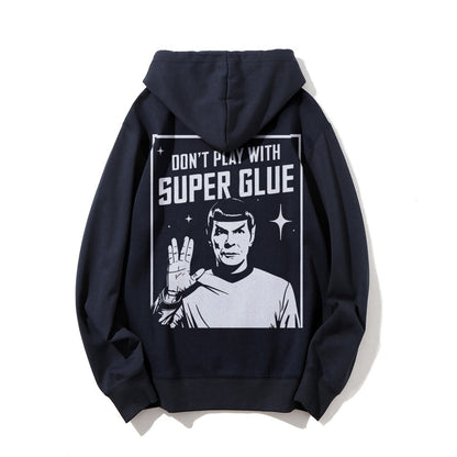 Don't Play With Superglue Printed Back Unisex Cotton Hoodie