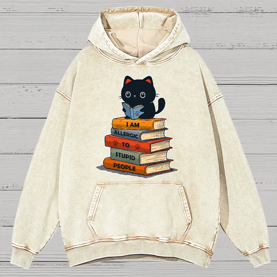 Allergic To Stupid People. Sarcasm Vintage Distressed Hoodie