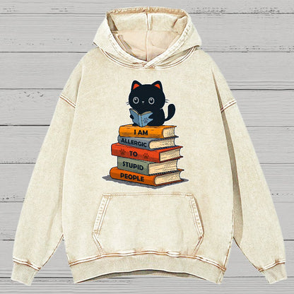Allergic To Stupid People. Sarcasm Vintage Distressed Hoodie