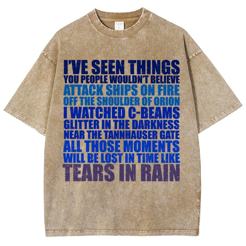 Tears In Rain Vintage Distressed T-shirt
