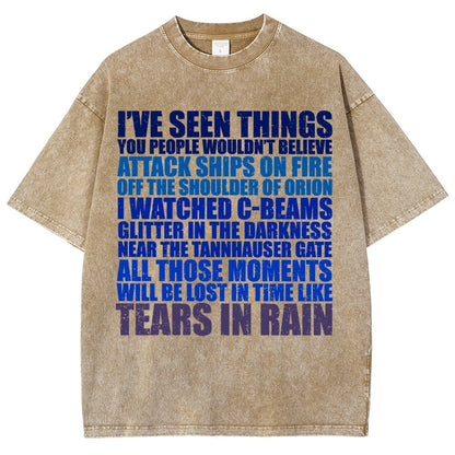 Tears In Rain Vintage Distressed T-shirt
