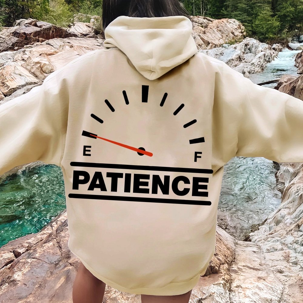 funny patience Printed Back Unisex Cotton Hoodie