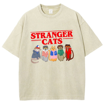 Stranger Cats Vintage Distressed T-shirt