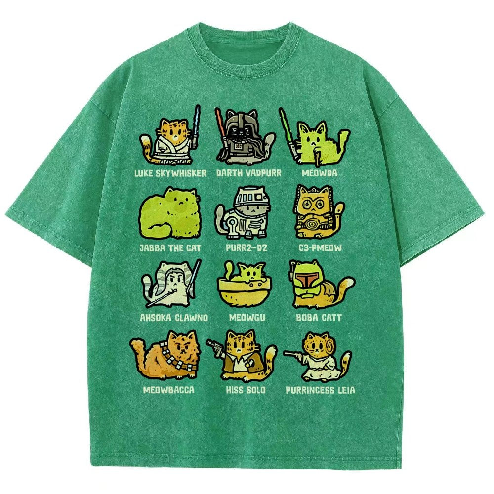 Cats of the Stars Vintage Distressed T-shirt