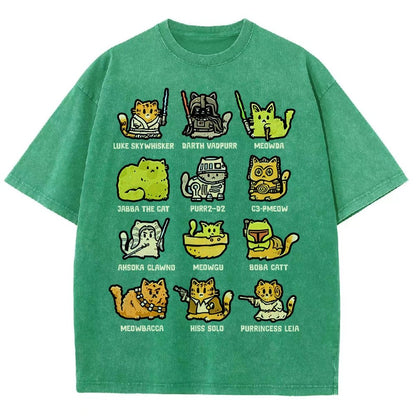 Cats of the Stars Vintage Distressed T-shirt