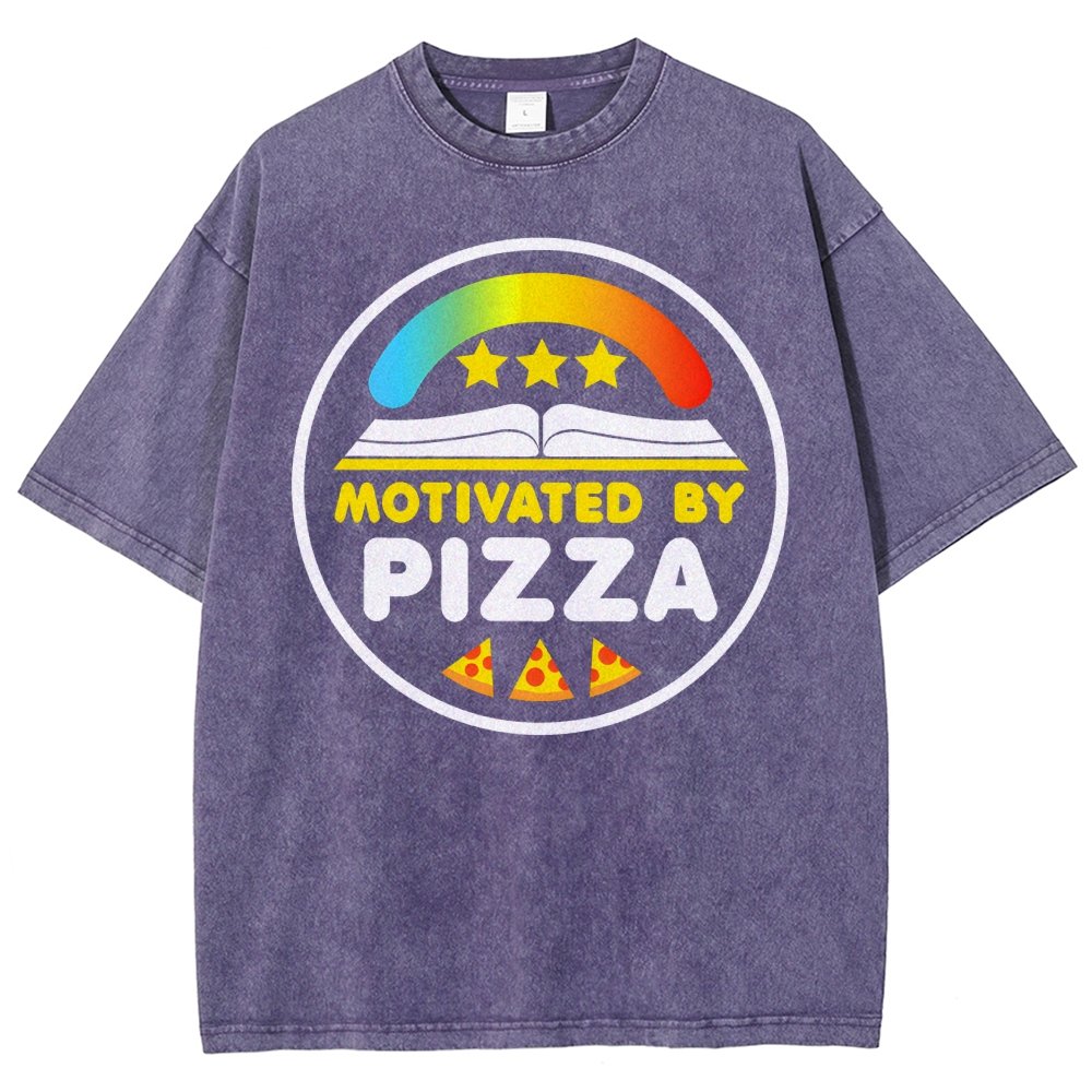 Motivated By Pizza Vintage Distressed T-shirt