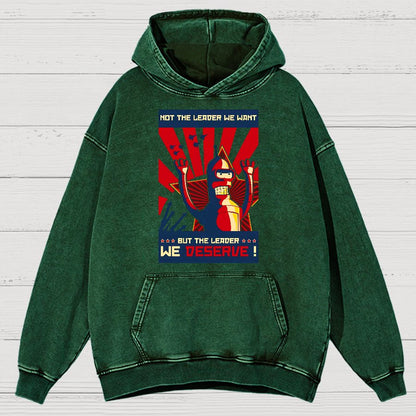 Not The Leader We Want But The Leader We Deserve Vintage Distressed Hoodie