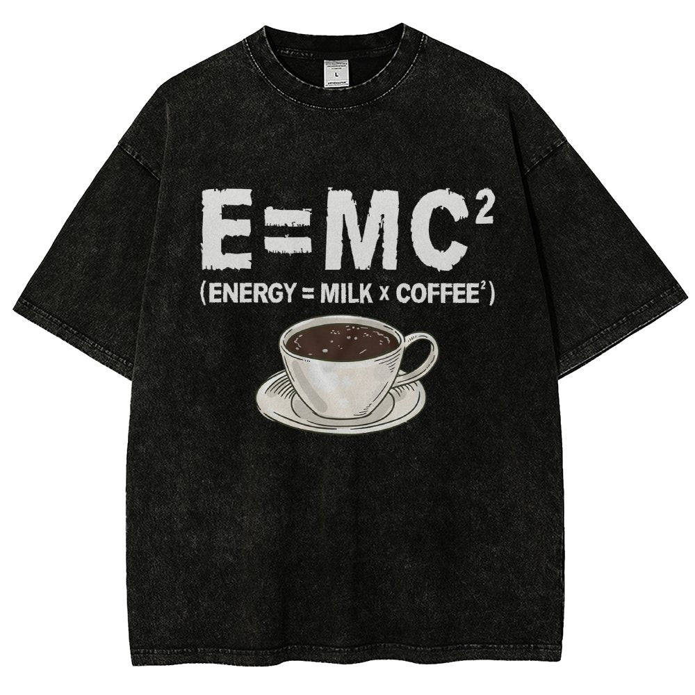 Funny Energy milk coffee science Vintage Distressed T-shirt