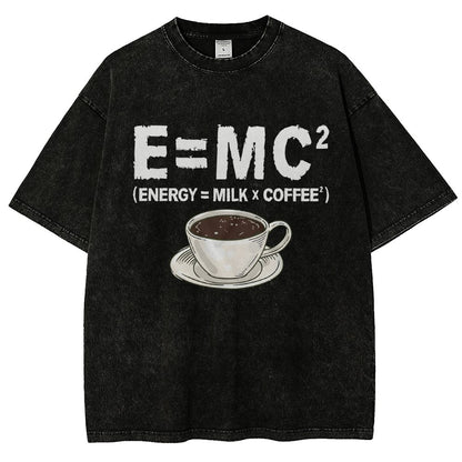 Funny Energy milk coffee science Vintage Distressed T-shirt