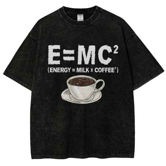 Funny Energy milk coffee science Vintage Distressed T-shirt