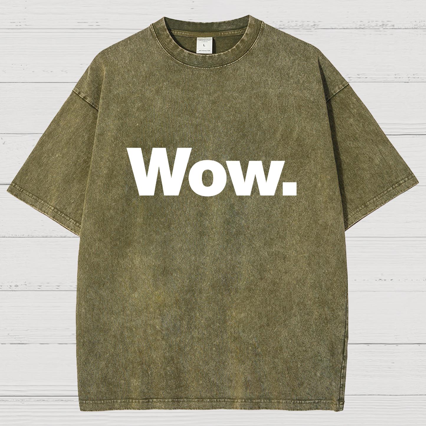 Wow. Classic Vintage Distressed T-shirt