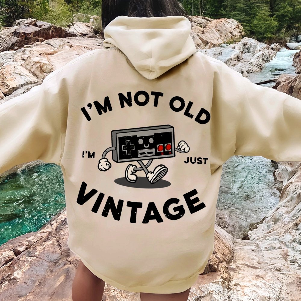 I'm Not Old Printed Back Unisex Cotton Hoodie