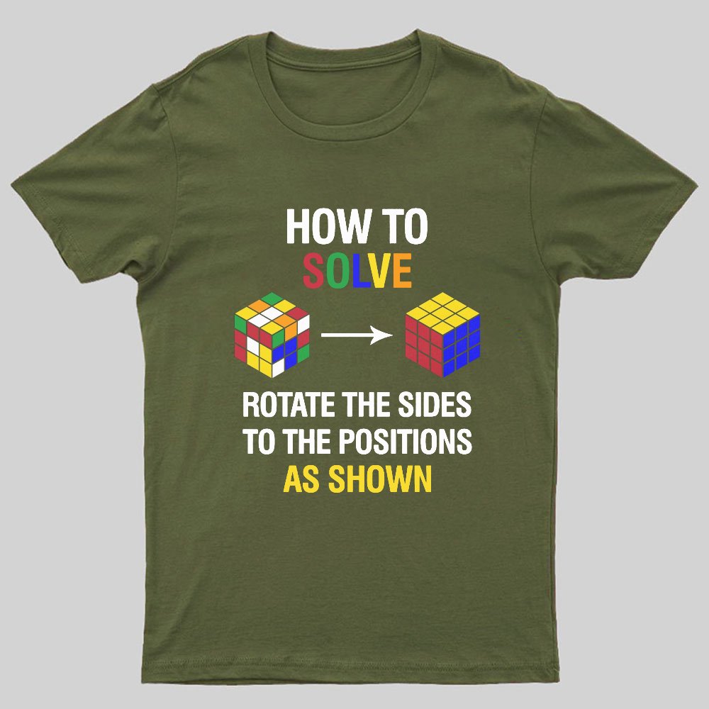How To Solve Competitive Puzzle Funny Speed Cubing Geeky T-Shirt