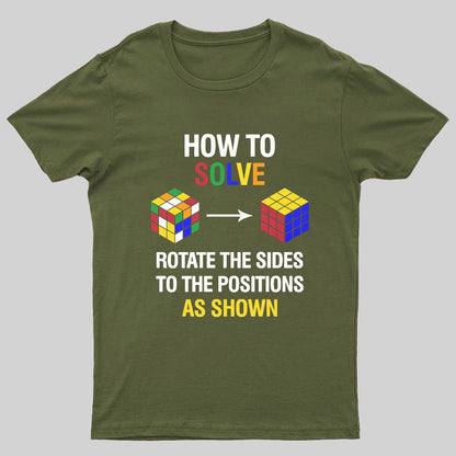 How To Solve Competitive Puzzle Funny Speed Cubing Geeky T-Shirt