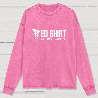 Red Shirt Washed Long Sleeve Tee