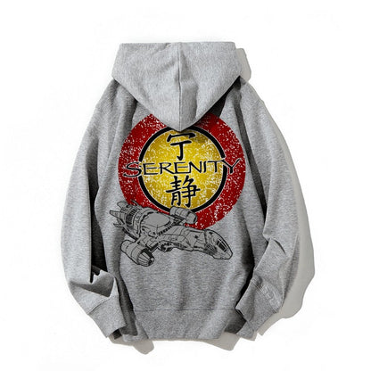 Firefly Mysterious Spacecraft Printed Back Cotton Hoodie