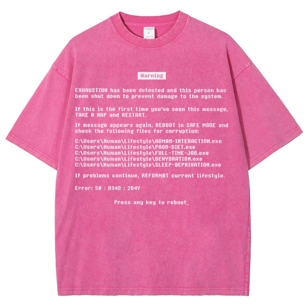 Blue Screen of Exhaustion Vintage Distressed T-shirt
