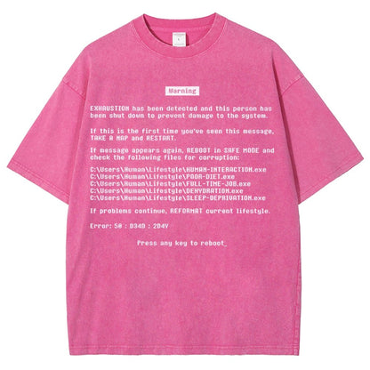 Blue Screen of Exhaustion Vintage Distressed T-shirt