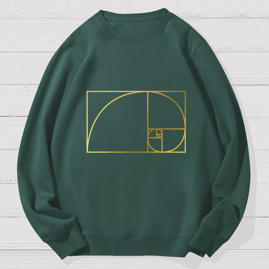 Distressed Fibonacci Spiral Geek Cotton Sweatshirt